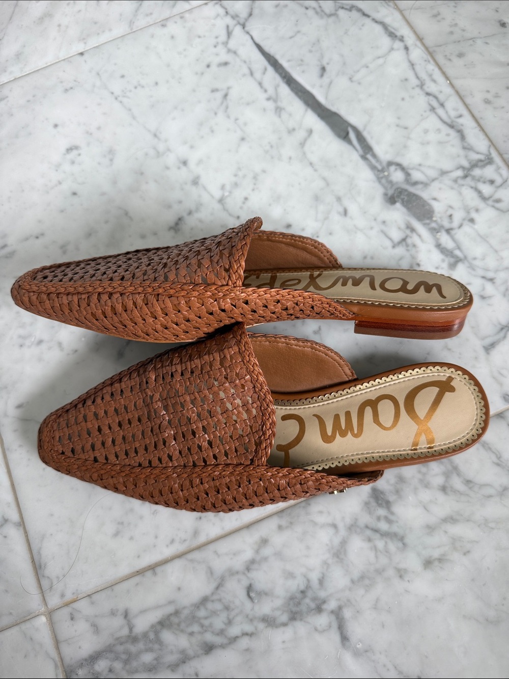 Sam Edelman Woven Pointed- Toe Mule in Cognac - Picture 2 of 3